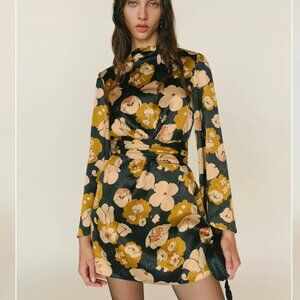 Reformation Astrid Silk Dress Black - Size 6